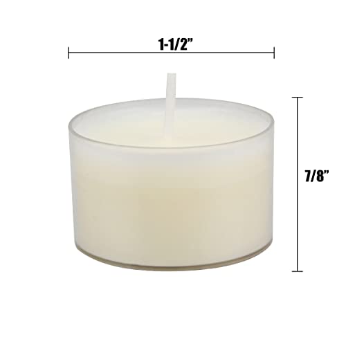 Stonebriar Bulk 96 Pack Unscented Smokeless Long Burning Clear Cup Tea Light Candles with 8 Hour Extended Burn Time, White - Image 6