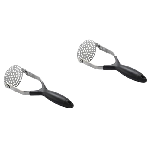 Kartoffelstampfer, Knoblauchpresse, Edelstahl, Karottenpresse, Kartoffelstampfer, Kartoffelpresse, Stampfer, Ton, Süßkartoffel (Color : As Shownx2pcs, Size : Mediumx2pcs)