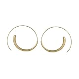 LIGIGWASH 哑光磨砂质感金色耳圈 レディーススリッシュ耳飾り 軽量快適イヤースタッド 普段使いから結婚式まで多用途アクセサリー