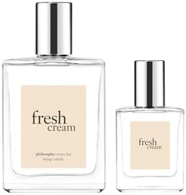 philosophy fresh cream - Duo of eau de toilettes, Full & Travel size bundle of sweet, creamy & delicate scents