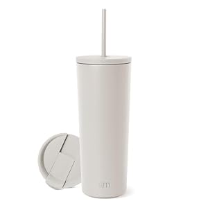 Simple Modern Insulated Tumbler with Lid and Straw | Iced Coffee Cup Reusable Stainless Steel Water Bottle Travel Mug | Gifts for Women Men Her Him | Classic Collection | 24oz | Almond Birch