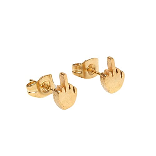 GAUEIOUR Funny Doodle Earrings,Creative and Painting Earrings, Simple and Interesting Painting Earrings, Gesture Pendants, Neutral Pendants, Friends' Jewelry Gifts (Gold Version)