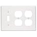 Leviton 88047 Thermoset Device Mount Standard Size 3-Gang Combination Wallplate (1) Toggle Switch (2) Duplex Receptacle White