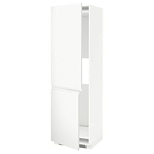 Ikea METOD hi cab f fridge or freezer w 2 drs, 60x60x200 cm, white/Voxtorp matt white