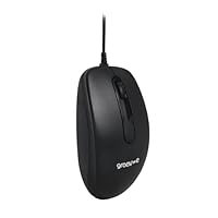 groov e Wired Optical Mouse - Computer Accessories for Laptops and PCs, Ergonomic Design, USB Connection, Compact Mouse - Black
