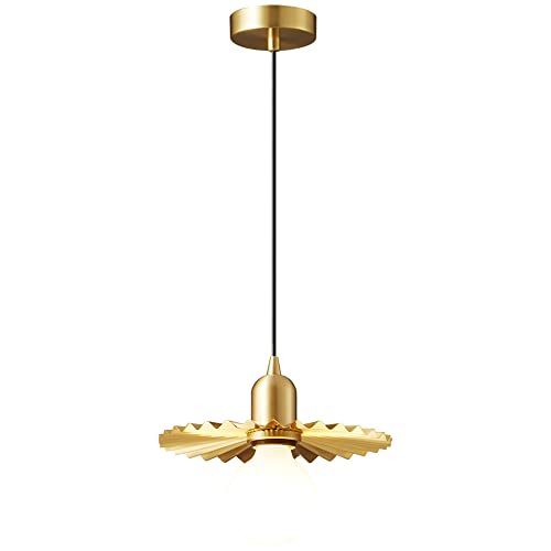 Lampe suspendue japonaise en cuivre pour créer un cocon nordique dans la chambre à coucher