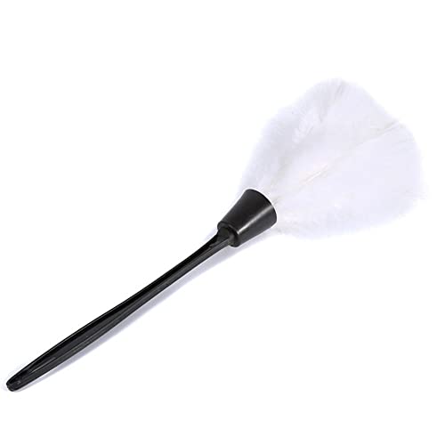 1pc Fashion Turkey Feather Duster with Black Reusable Plastic Handle Cleaning Tool White 35cm Durable and Useful