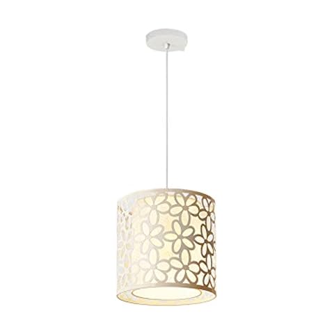 ZHANGMM Modern Simplicity Hanging Lamp Brushed Nickel Pendant Lamp Iron Art Baking Paint Hollow Pendant Lighting E27 Single Head Adjustable Chain Fixture Suitable For Balcony Corridor Cafe Cover