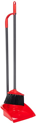 Vileda Long-Handle Dustpan Convenient Dusting Accessory Back Pain-Free Convenient Length Efficient Dirt Collection Space-Saving Design (24.5 x 25 x 97 Cm )