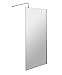 Price comparison product image Nuie WRSC090  Modern Bathroom 8mm Toughened Safety Glass Wetroom Screen, 900mm x 1850mm, Polished Chrome