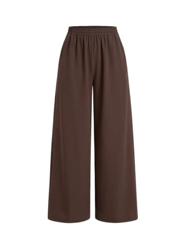 Image of CIDER Women Leopard Print Wide Leg Lounge Pants Sweatpants Elastic Waist Casual Trousers with Pockets