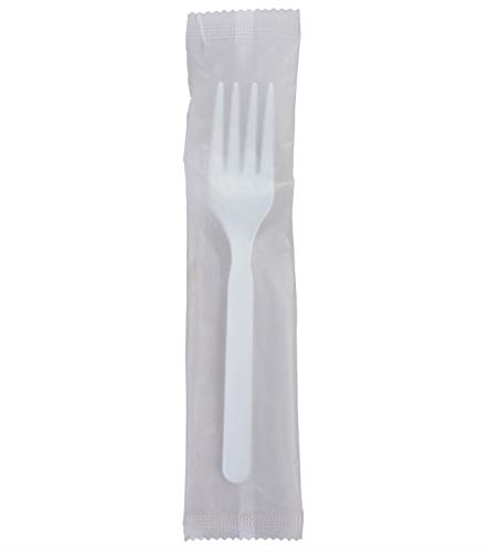 GreenWorks 750 Count Compostable CPLA Forks6 Individually Wrapped Disposable Biodegradable Fork Alternative to Plastic