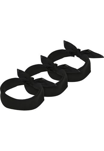 Urban Classics Bandana 3-Pack Bandeau Unisexe Black/Black One Size