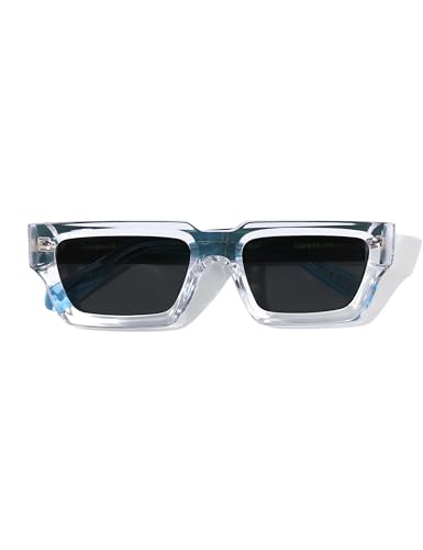 Image of Roneyee Rectangle Sunglasses Men Women Trendy Retro Sunglass UV Protection Fashion Acetate Stylish Square