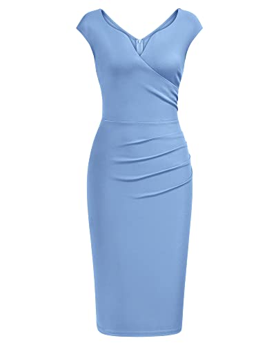 Image of Miusol Women's Vintage Slim Style Sleeveless Business Pencil Dress