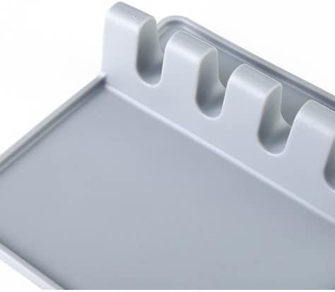 Jucoan 4 Pack Kitchen Silicone Utensil Rest, with Drip Pad and 4 Slots, BPA-Free Spoon Rest & Spoon Holder for Stove Top, Multiple Kitchen Utensil Holder for Spoons, Ladles, Shovel, Tongs
