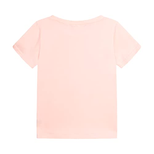 Image of LittleSpring Girls Short Sleeve Tshirt Heart Shaped Sequin Tees