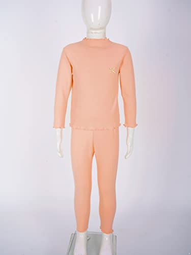 Freebily Kids Girls Thermal Underwear Set Active Base Layers Shirts Tee Gymnastics Ballet Dance Undergarments Orange 4-5 Years #TOP2