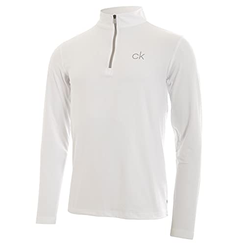 Calvin Klein Mens Newport Half Zip Sweater - White - L