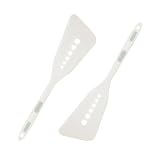 2 Stück Flexible Silikon Wendespatel für Bratpfanne, Weiß