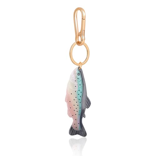 Multifunctional Acetate Fish Bag Clasp & Keychain Charm - Gold Tone Ring with Lobster Clasp, Fashion Accessory for Purse Keys DIY Decoration