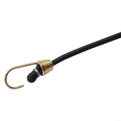 Oniissy Paquete de 20 cuerdas elásticas de látex resistentes con ganchos para equipaje, camping y almacenamiento de equipo al aire libre (color negro) (10 unidades)