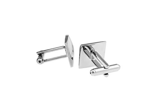 Daesar Mancuernillas Cuadradas Plateadas para Hombre miniatura 4