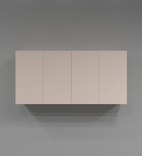 Image of SPECIALITY PANELS 4 Door Wall Cabinet with UV Profile Shutter | Wall Mounted Storage Cabinet for Kitchen Bathroom Living Room | Wooden Wall Cabinet Organizer UV Mocha Finish DIY Assembly