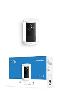Ring Spotlight Cam 2K (newest model), Battery, Home or business security, Wide-Angle Retinal 2K Video, 6x Enhanced Zoom, Motion-Activated Spotlights, White
