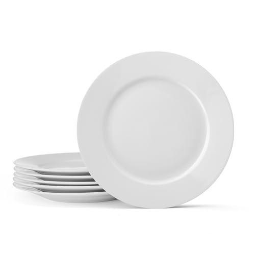 Everyday White Fitz and Floyd Classic White Rim Appetizer Plates, Set of 6