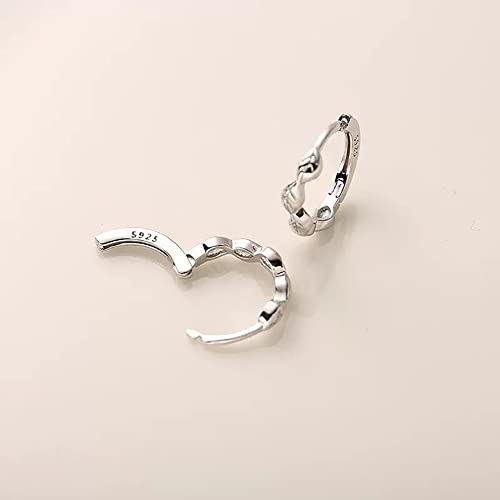 Leaf 925 Sterling Silver Tiny Hoop Earrings for Women Leaves Cartilage Small Huggie Hoops Earring Sleeper Wrap Cuffs Cute Jewelry Gifts Birthday4