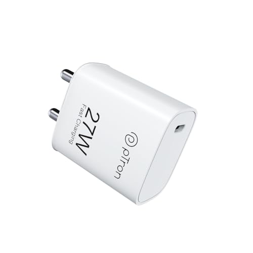 Image of pTron Volta FC20 27W Type-C PD Fast Charging Charger, Compatible for iPhone 14 /13 /12 /11 /X /8 & Other Type C Enabled Devices, Single Port, Power Delivery Compatible Adapter & BIS Certified (White)