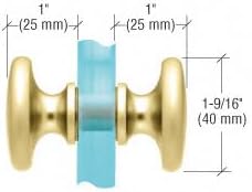 CRL SDK100ULBR Unlacquered Brass Traditional Style Back-to-Back Shower Door Knobs