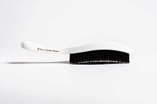 Crown Quality Products Original Contour 360 Wave Brush - Hard Flex Bristles (White) #TOP4