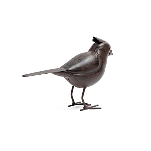 Decorative Small Nostalgia Style Cute Bird Art Iron Sculpture Figurine Home & Office & Garden Decoration, Rust/Brown (Cardinal Bird) #TOP1