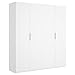Homely - Armario de Cuatro Puertas Essen Color Blanco Brillo 204x180x52 cm