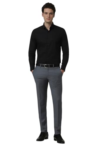Image of Peter England Men Black Slim Fit Formal Shirt