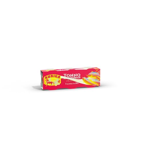 Auriga tonno al naturale 80gr. Confezione da 3 lattine.Fonte di proteine.Senza conservanti.