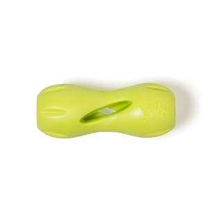West Paw Qwizl Durable Zogoflex Dog Puzzle Toy for Mental Stimulation, and Enrichment – Treat Dispensing for Bully Sticks and Dental Sticks – Dishwasher Safe – Made in USA – Small – Granny Smith