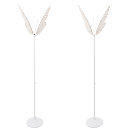 Bacocoo 110V Creative Butterfly LED Floor Lamp, 60cm/23.6in Wedding Butterfly Decorative Roadlight, 2pcs Romantic Hanging Decoration Props for Wedding, Christmas. (Gold)