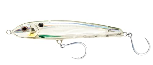 Nomad Riptide All-Depth Stickbait Fishing Lure Range – Fast Sink Model, HD ABS, Triple Clear Coat, Tough Hook Setup, Fresh & Salt Water- 105mm, 1-1/4oz, Holo Ghost Shad