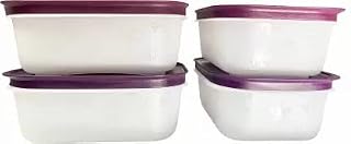 TUPPERWARE - 450 ml Plastic Fridge Container (Pack of 4, Purple)