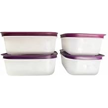 TUPPERWARE - 450 ml Plastic Fridge Container Pack of 4, Purple