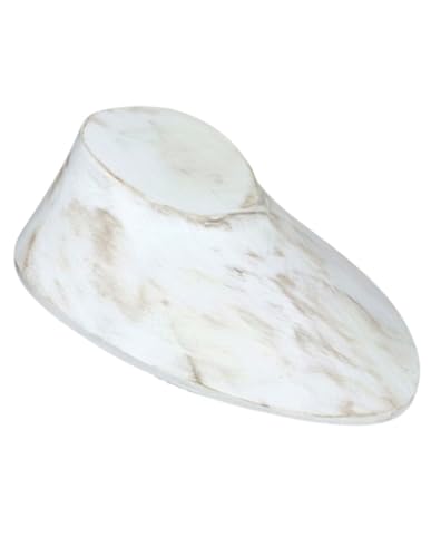 Coco Papaya Buste présentoir à colliers en bois massif blanc cérusé