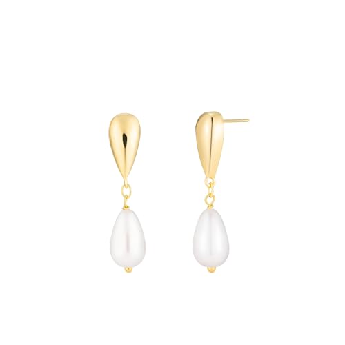XFSRG Pendientes Perlas Doradas Con Delicadas Gotas De Perlas Como Elegantes Pendientes De Boda Para Novias Y Mujeres Perfectos Como Regalo Para Ocasiones Especiales