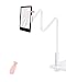 QIWAS Gooseneck Tablet Holder for Kindle Reading in Bed with Remote Page Turner, Lazy Arm Stand for Kindle Accessories Paperwhite Colorsoft Scribe, Ereader Accessory with Clicker Page Turner