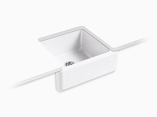 KOHLER Whitehaven 23-1/2" Undermount Single-Bowl Farmhouse Kitchen Sink, White, Enameled Cast Iron, Durable and Easy-to-Clean Design, K-5665-0 by Kohler - Image 4