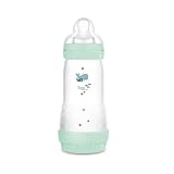 MAM Biberon Easy Start 320 ml, Biberon anticolica per allattamento misto, Riduce le bolle d'aria e il rischio di coliche, Accessori neonati 4+ mesi autosterilizzanti e con tettarella misura 3, Azzurro