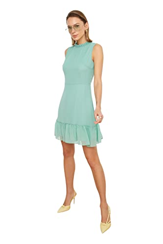 Preisvergleich Produktbild TRENDYOL Frau Mini A-Linie Regular Fit Webstoff Kleid