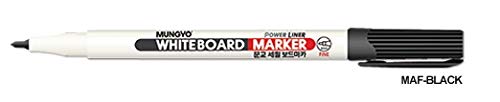 Image of MUNGYO Power Liner White Board Marker FINE Point Pack of 12 Black